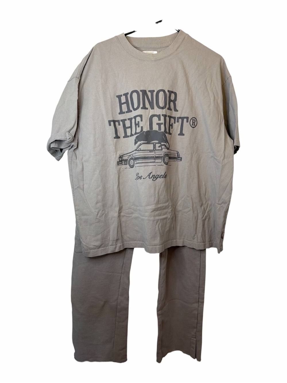 HONOR THE GIFT Prep School Sweatpants Relaxed Oversized Box Fit Tee T-Shirt Set